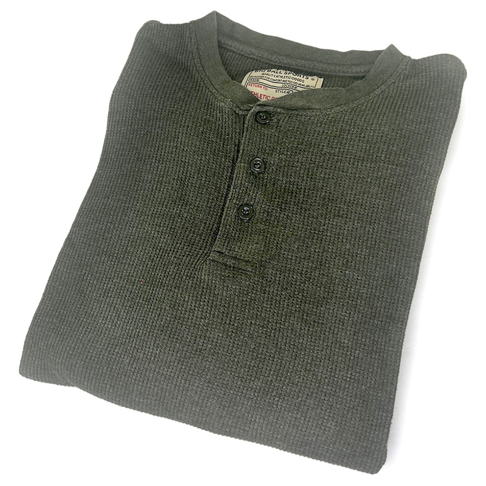 Big Ball Sports Gray Thermal Henley